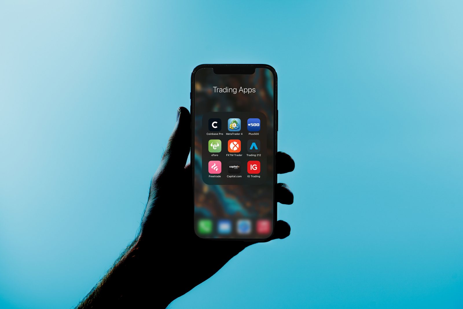 Handels-Apps für Wertpapiere auf einem Smartphone-Bildschirm